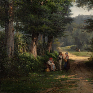 Maximilien Mayeur, Figures By A Track In A Wooded Landscape