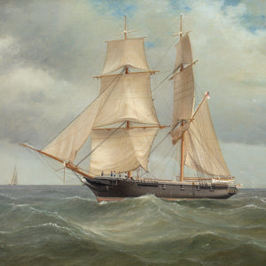 Tommaso De Simone, HM Brig Nautilus Exercising In The Channel Near The Eddystone Lighthouse