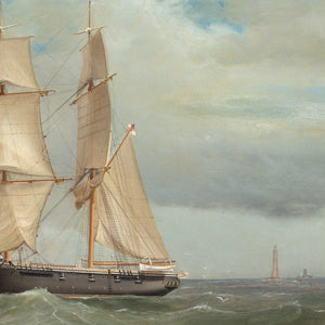 Tommaso De Simone, HM Brig Nautilus Exercising In The Channel Near The Eddystone Lighthouse