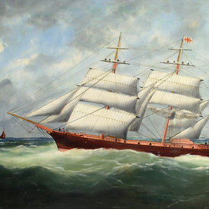 Édouard Adam, The Iron Barque Polestar In Full Sail