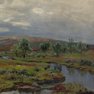 Fredrik Borgen, River Landscape With Grazing Cattle