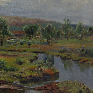 Fredrik Borgen, River Landscape With Grazing Cattle