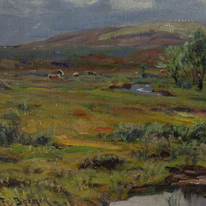 Fredrik Borgen, River Landscape With Grazing Cattle