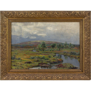 Fredrik Borgen, River Landscape With Grazing Cattle