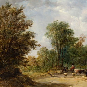 Alfred Vickers, A Welsh Lane With Cattle & Drover