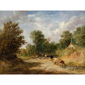 Alfred Vickers, A Welsh Lane With Cattle & Drover