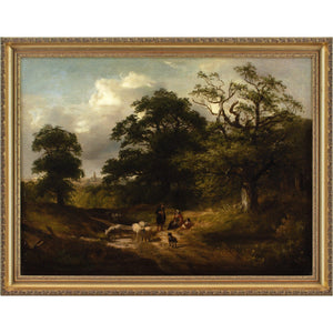 James Stark (Circle), Wooded Landscape With Country Track, Shepherd & Sheep