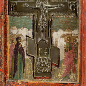 Early 18th-Century Russian Icon, Volga Masters (Circle), The Crucifixion