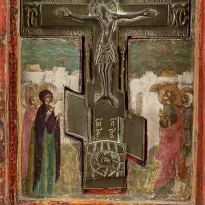 Early 18th-Century Russian Icon, Volga Masters (Circle), The Crucifixion