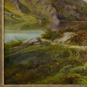 George Cole RBA, Mountainous Landscape With Lake & Grazing Sheep