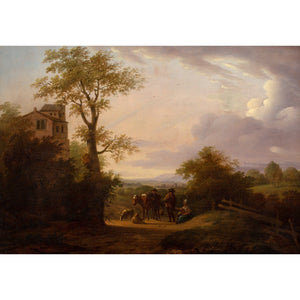 Mid-18th-Century Dutch School, Landscape With Travellers, Distant View & Building