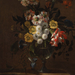 Charles-Gilles Dutillieu (Circle), Still Life With Flowers & Glass Vase