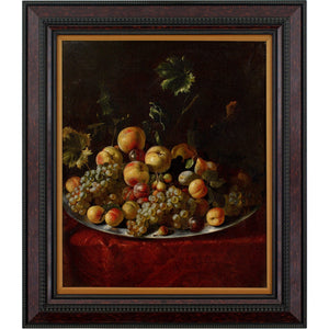 Mid-17th-Century Neapolitan School, Still Life With Grapes, Peaches, Plums & Figs On A Silver Platter