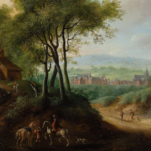 Jan Ludewick De Wouters, Wooded Landscape With Riders, Ruin & Distant Town