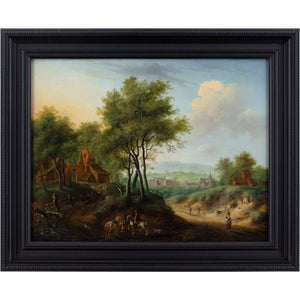 Jan Ludewick De Wouters, Wooded Landscape With Riders, Ruin & Distant Town