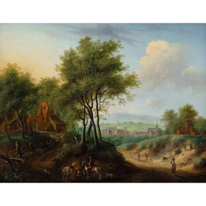 Jan Ludewick De Wouters, Wooded Landscape With Riders, Ruin & Distant Town