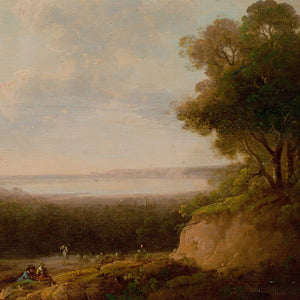 John Rathbone, Landscape With Lake, Track & Figures