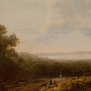 John Rathbone, Landscape With Lake, Track & Figures