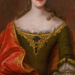 Mid-18th-Century French School, Portrait Of A Lady With Sapphires