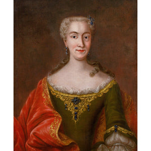 Mid-18th-Century French School, Portrait Of A Lady With Sapphires