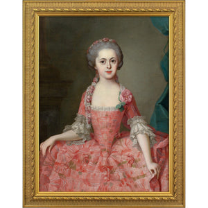 Johann Michael Millitz, Portrait Of A Lady In A Pale Pink Gown