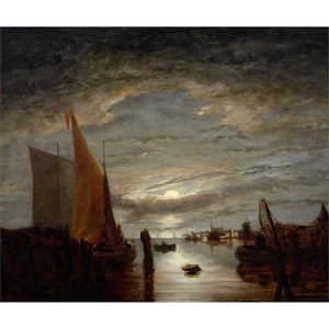 John Berney Crome, Nocturne With Fishing Boats