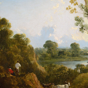 Anthony Vandyke Copley Fielding, River Landscape With Cattle & Figures