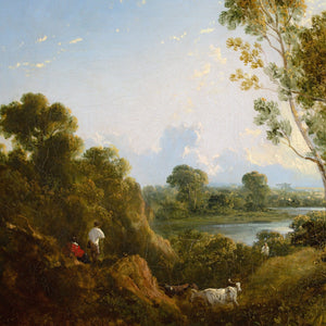 Anthony Vandyke Copley Fielding, River Landscape With Cattle & Figures