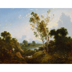 Anthony Vandyke Copley Fielding, River Landscape With Cattle & Figures