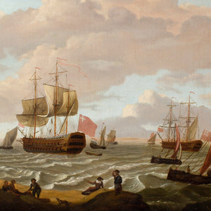Dominic Serres The Elder RA (Circle), Two British Men-O'-War Among Other Vessels Shipping Off The Coast