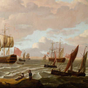 Dominic Serres The Elder RA (Circle), Two British Men-O'-War Among Other Vessels Shipping Off The Coast