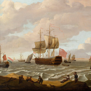 Dominic Serres The Elder RA (Circle), Two British Men-O'-War Among Other Vessels Shipping Off The Coast