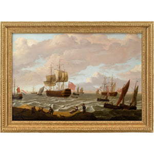 Dominic Serres The Elder RA (Circle), Two British Men-O'-War Among Other Vessels Shipping Off The Coast
