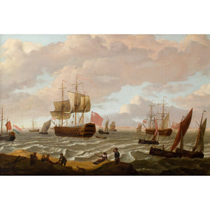 Dominic Serres The Elder RA (Circle), Two British Men-O'-War Among Other Vessels Shipping Off The Coast