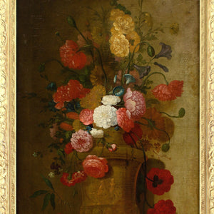 Mid-18th-Century French School, Still Life With Roses & Other Blooms In An Urn