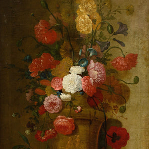 Mid-18th-Century French School, Still Life With Roses & Other Blooms In An Urn