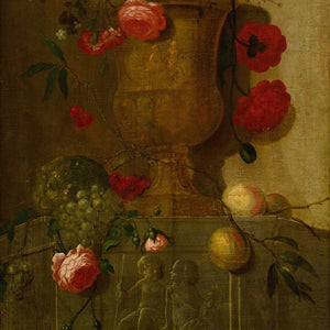 Mid-18th-Century French School, Still Life With Roses & Other Blooms In An Urn