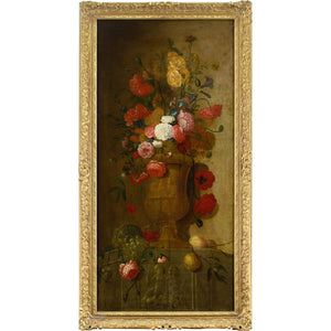 Mid-18th-Century French School, Still Life With Roses & Other Blooms In An Urn