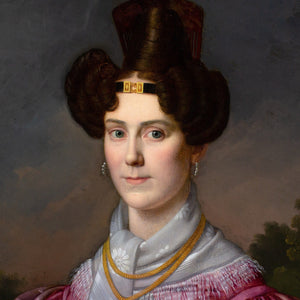 Franz Xaver Winterhalter (Circle), Portrait Of A Lady In A Pink Dress With Gigot Sleeves