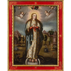 Early 17th-Century Spanish Colonial School, Virgin Of The Immaculate Conception