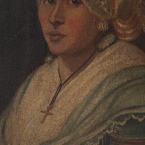 18th-Century French School Portrait Of A Lady with A Bonnet