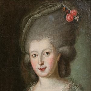 18th-Century Portrait Of A Lady With Roses In Her Hair