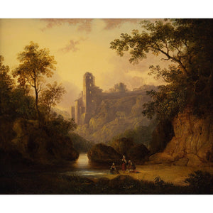 John Wallace Tucker, Figures In A Gorge With Castle Beyond