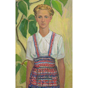 20th-Century Swedish School, Girl With Plant