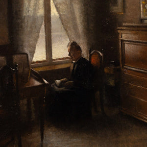 Axel Søeborg, Interior Scene With Priest Reading