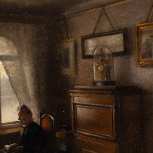 Axel Søeborg, Interior Scene With Priest Reading