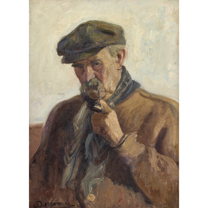 Alexandre Denonne, Portrait Of A Man With A Pipe