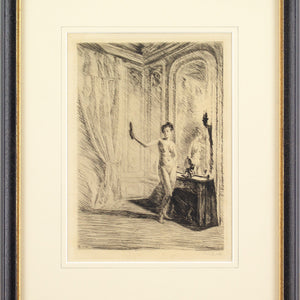 Otto Goetze, Interior With Standing Nude & Mirror