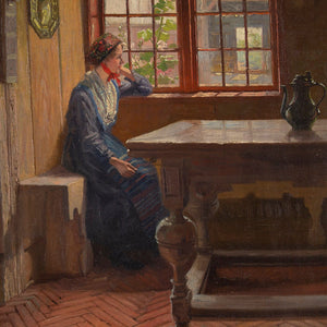 Robert Panitzsch, Interior Scene With Young Woman By A Window