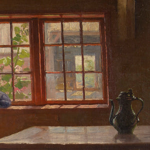 Robert Panitzsch, Interior Scene With Young Woman By A Window